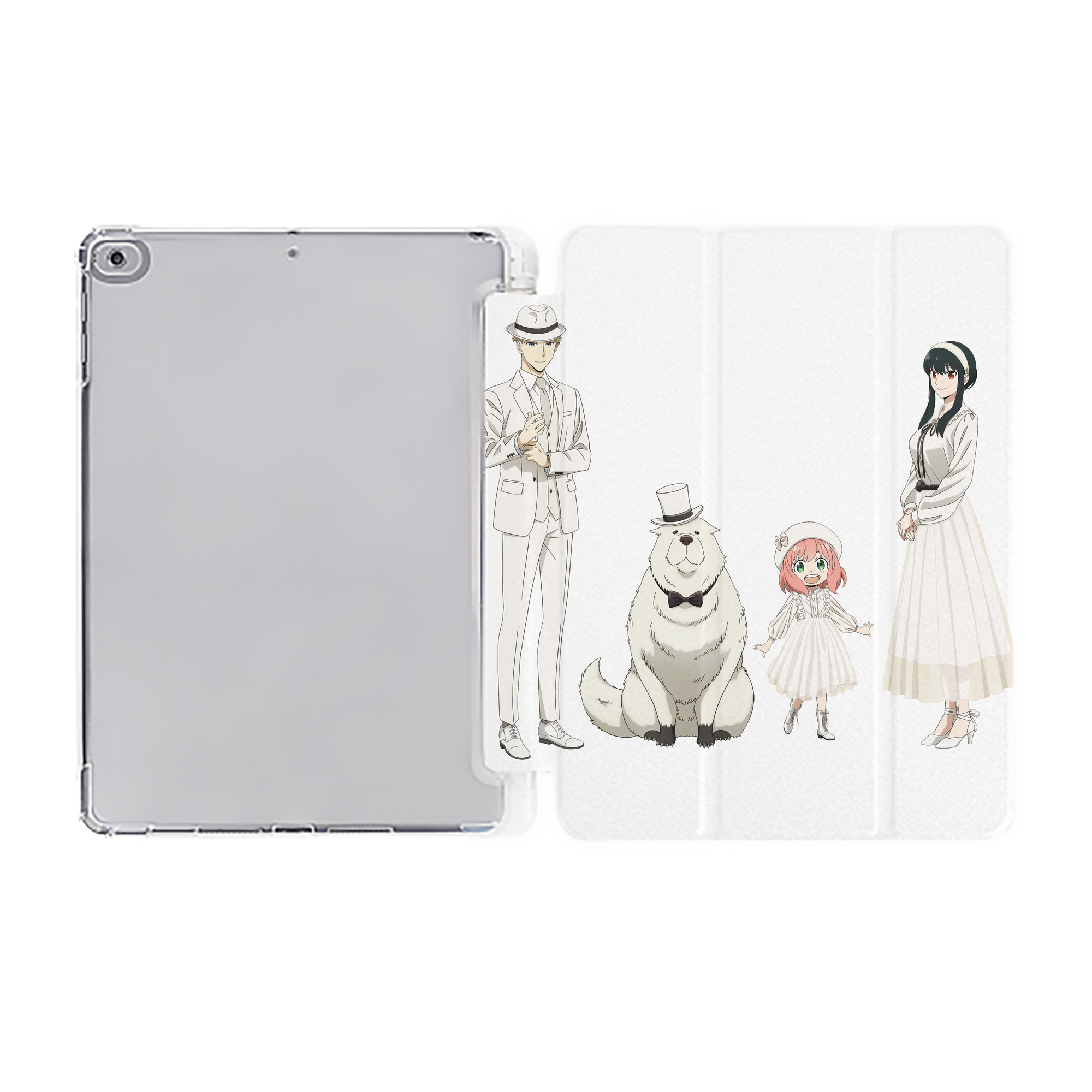 （画像用） SPY×FAMILY间谍家家酒 IPad ケース ペン収納付き 三つ折りスタンド PUレザー×シリコン 対応機種9.5/10.5/10.9インチ